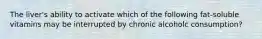 The liver's ability to activate which of the following fat-soluble vitamins may be interrupted by chronic alcoholc consumption?