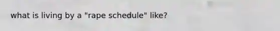 what is living by a "rape schedule" like?