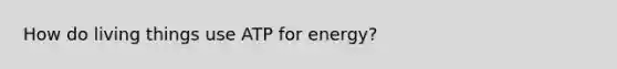 How do living things use ATP for energy?