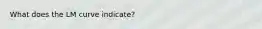 What does the LM curve indicate?