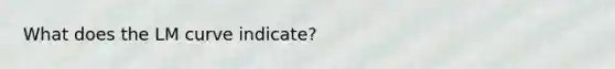 What does the LM curve indicate?