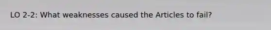 LO 2-2: What weaknesses caused the Articles to fail?