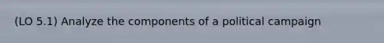 (LO 5.1) Analyze the components of a political campaign