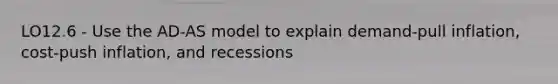 LO12.6 - Use the AD-AS model to explain demand-pull inflation, cost-push inflation, and recessions