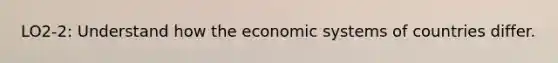 LO2-2: Understand how the economic systems of countries differ.