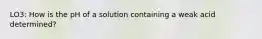 LO3: How is the pH of a solution containing a weak acid determined?