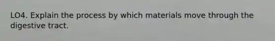 LO4. Explain the process by which materials move through the digestive tract.