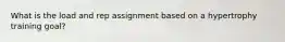 What is the load and rep assignment based on a hypertrophy training goal?