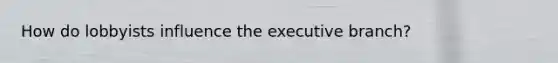 How do lobbyists influence the executive branch?