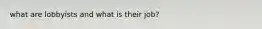 what are lobbyists and what is their job?