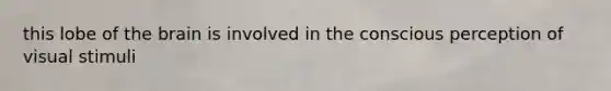 this lobe of the brain is involved in the conscious perception of visual stimuli