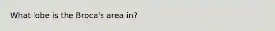 What lobe is the Broca's area in?