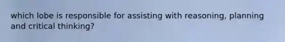 which lobe is responsible for assisting with reasoning, planning and critical thinking?