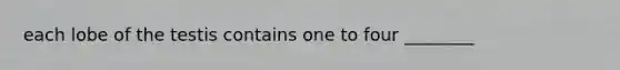 each lobe of the testis contains one to four ________