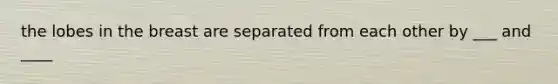 the lobes in the breast are separated from each other by ___ and ____