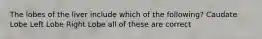 The lobes of the liver include which of the following? Caudate Lobe Left Lobe Right Lobe all of these are correct