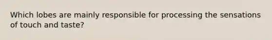 Which lobes are mainly responsible for processing the sensations of touch and taste?