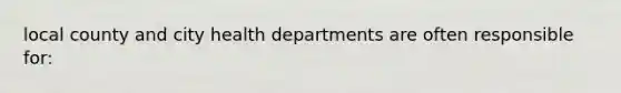 local county and city health departments are often responsible for: