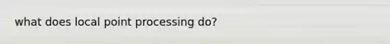 what does local point processing do?