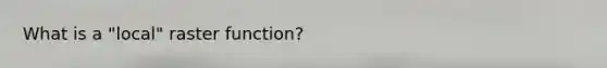 What is a "local" raster function?