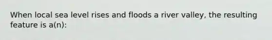 When local sea level rises and floods a river valley, the resulting feature is a(n):