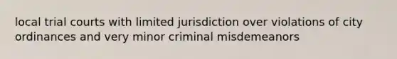 local trial courts with limited jurisdiction over violations of city ordinances and very minor criminal misdemeanors