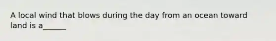 A local wind that blows during the day from an ocean toward land is a______