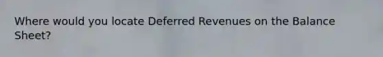 Where would you locate Deferred Revenues on the Balance Sheet?