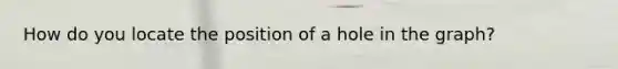How do you locate the position of a hole in the graph?