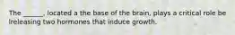 The ______, located a the base of the brain, plays a critical role be lreleasing two hormones that induce growth.