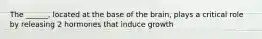 The ______, located at the base of the brain, plays a critical role by releasing 2 hormones that induce growth