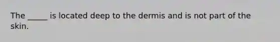 The _____ is located deep to the dermis and is not part of the skin.