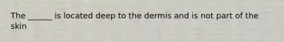 The ______ is located deep to the dermis and is not part of the skin