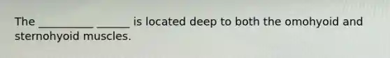 The __________ ______ is located deep to both the omohyoid and sternohyoid muscles.