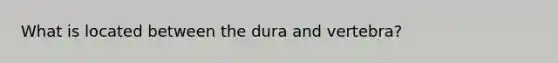 What is located between the dura and vertebra?