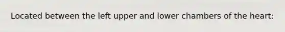 Located between the left upper and lower chambers of the heart: