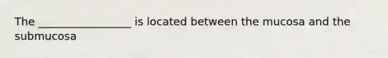 The _________________ is located between the mucosa and the submucosa
