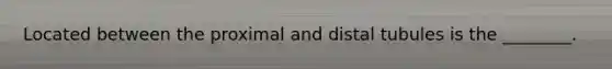 Located between the proximal and distal tubules is the ________.