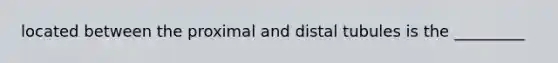 located between the proximal and distal tubules is the _________