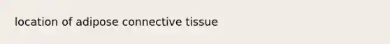 location of adipose <a href='https://www.questionai.com/knowledge/kYDr0DHyc8-connective-tissue' class='anchor-knowledge'>connective tissue</a>