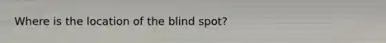 Where is the location of the blind spot?