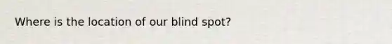 Where is the location of our blind spot?