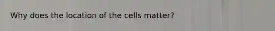 Why does the location of the cells matter?