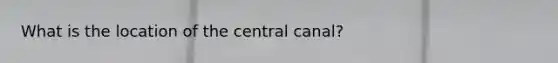 What is the location of the central canal?