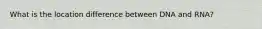 What is the location difference between DNA and RNA?