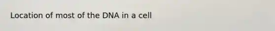 Location of most of the DNA in a cell