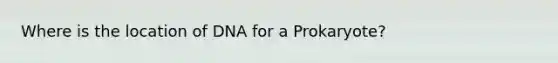 Where is the location of DNA for a Prokaryote?