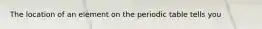 The location of an element on the periodic table tells you