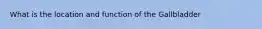 What is the location and function of the Gallbladder