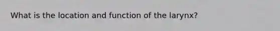 What is the location and function of the larynx?